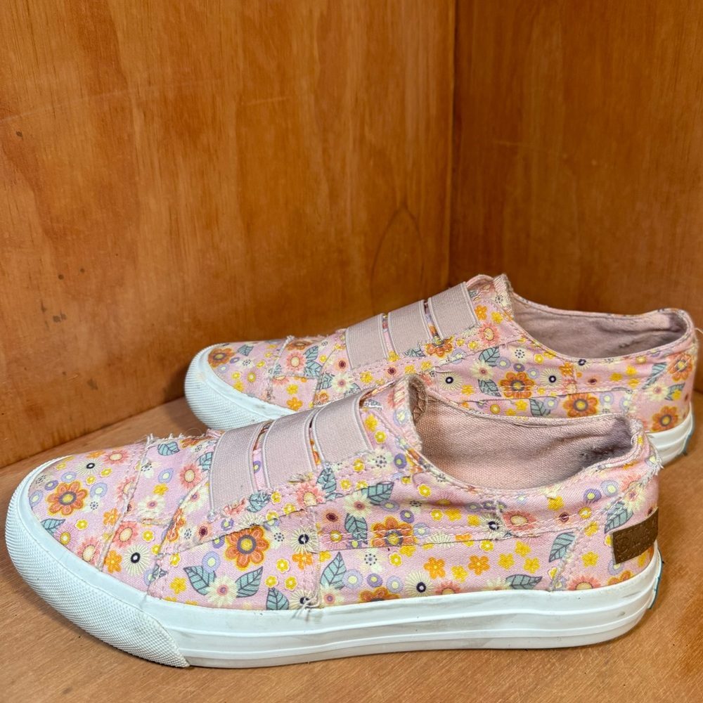 Blowfish Maura Floral pink slip-ons women sz 8 1/2